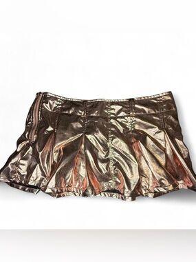 SHEIN Metallic Rose Gold Mini Skort